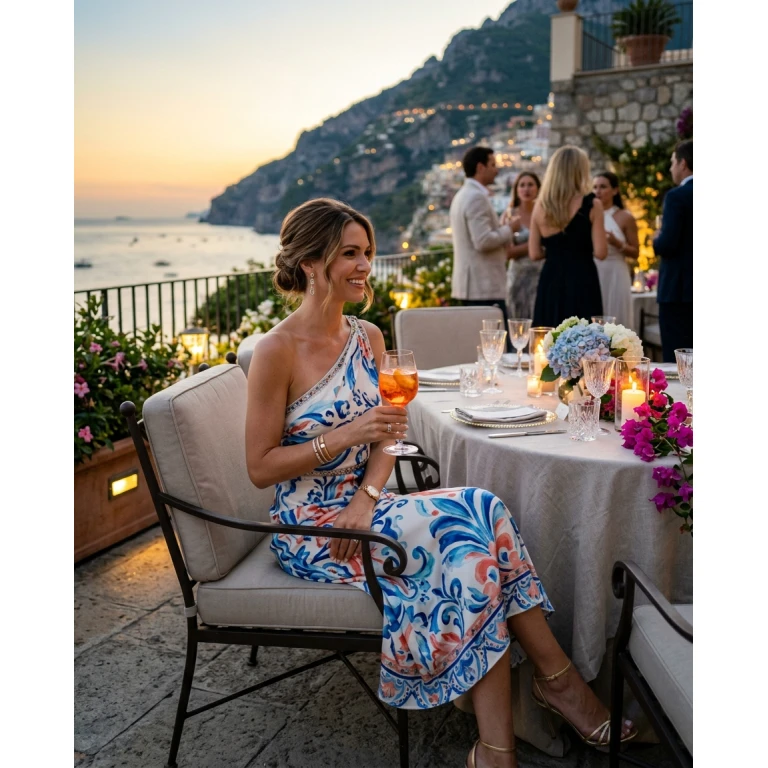 Gemma Deeks Style Guide: Semi Formal Holiday parties in Amalfi Coast Summer 2026