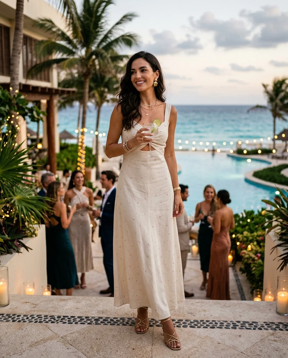 Gemma Deeks Style Guide: Semi Formal Holiday parties in Cancun Summer 2026