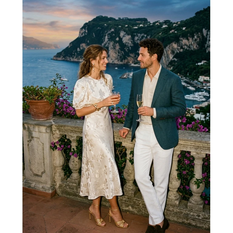Gemma Deeks Style Guide: Semi Formal Holiday parties in Capri Summer 2026