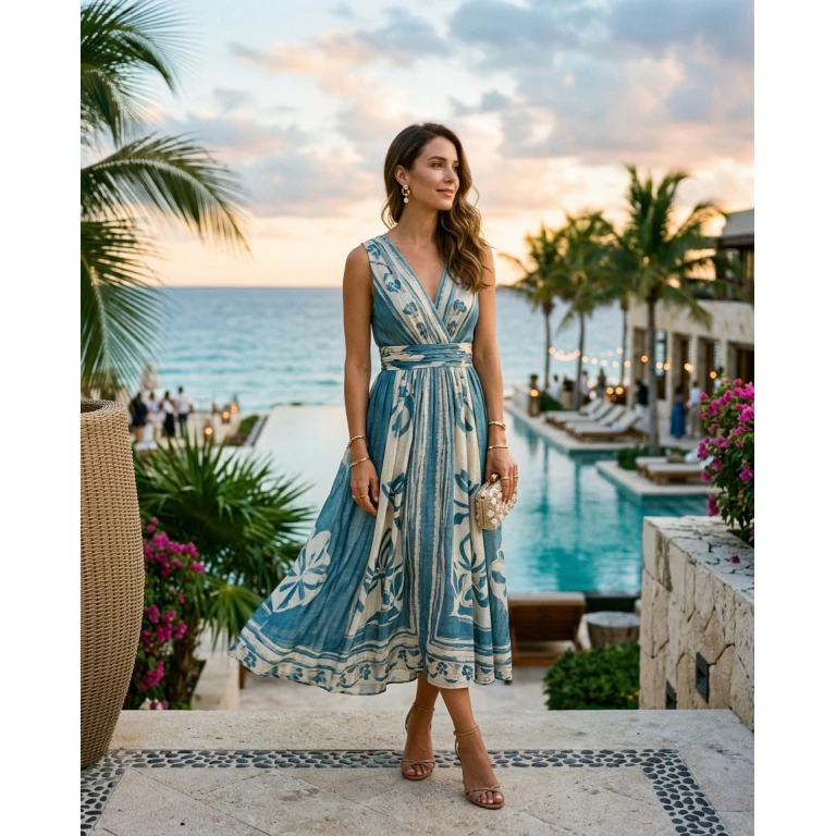 Gemma Deeks Style Guide: Semi Formal wedding guest dress in Cancun Summer 2026
