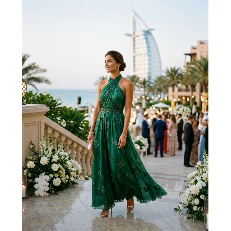 Gemma Deeks Style Guide: Semi Formal wedding guest dress in Dubai Summer 2026