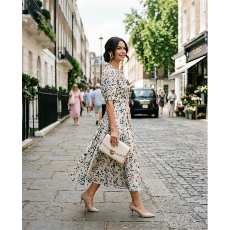 Gemma Deeks Style Guide: Semi Formal wedding guest dress in London Summer 2026