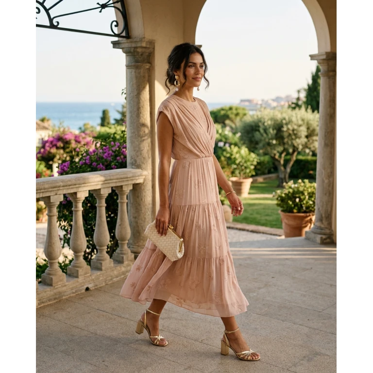 Gemma Deeks Style Guide: Semi Formal wedding guest dress in Marbella Summer 2026