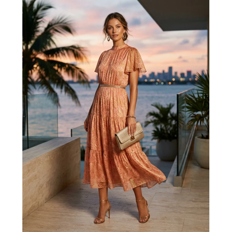 Gemma Deeks Style Guide: Semi Formal wedding guest dress in Miami Summer 2026