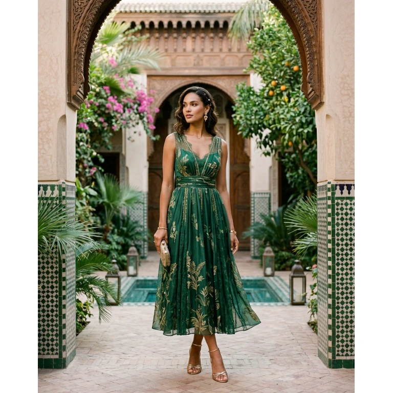 Gemma Deeks Style Guide: Semi Formal wedding guest dress in Moroco Summer 2026