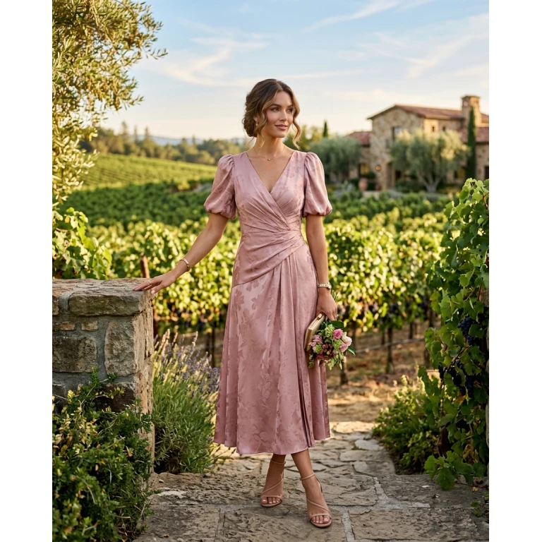 Gemma Deeks Style Guide: Semi Formal wedding guest dress in Napa Valley Summer 2026