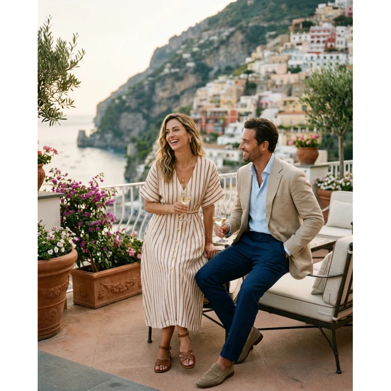 Gemma Deeks Style Guide: Smart Casual Anniversary in Amalfi Coast Summer 2026