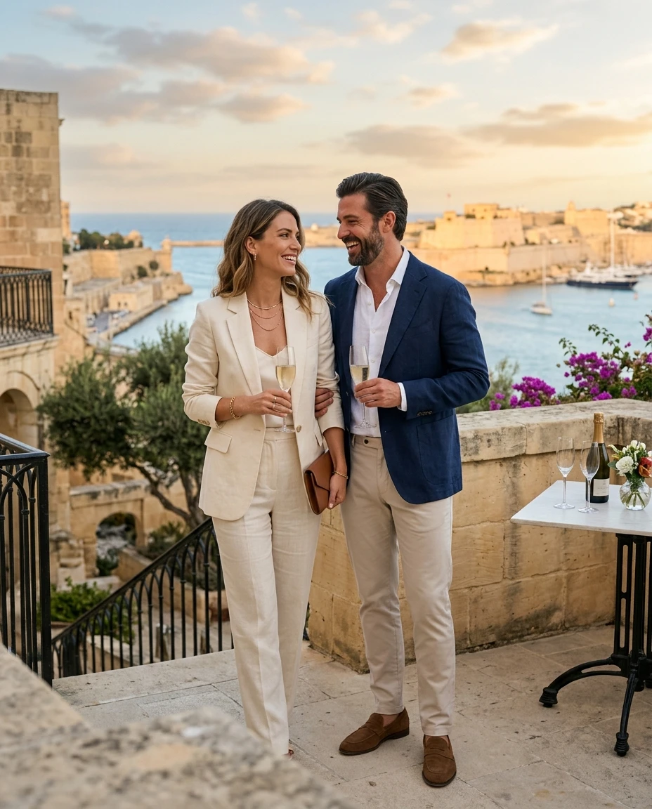 Gemma Deeks Style Guide: Smart Casual Anniversary in Malta Summer 2026