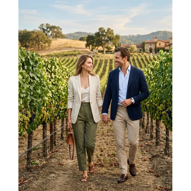 Gemma Deeks Style Guide: Smart Casual Anniversary in Napa Valley Summer 2026