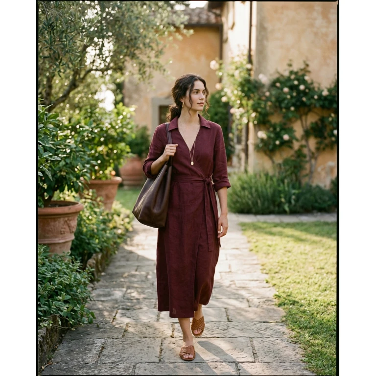 Gemma Deeks Style Guide: Smart Casual Designer Summer Dresses in Burgundy Summer 2026