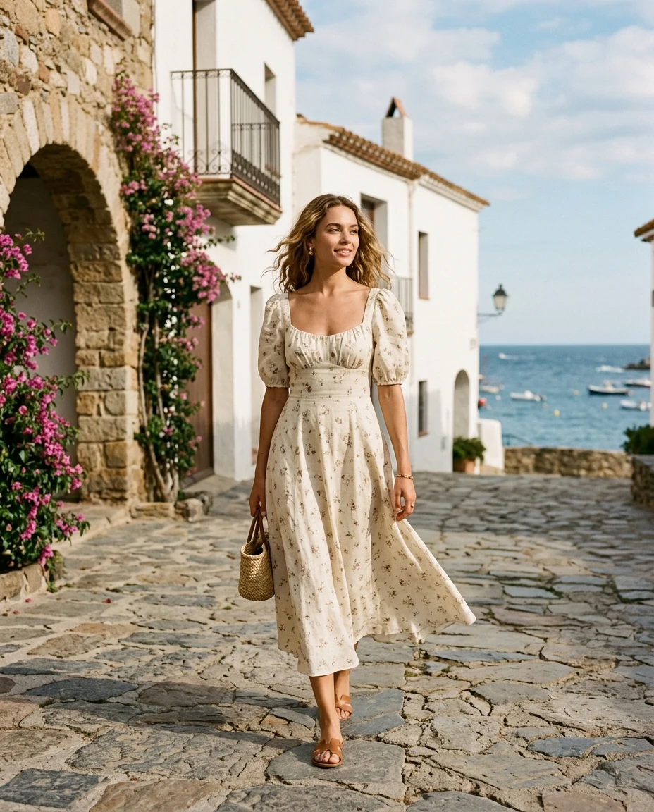 Gemma Deeks Style Guide: Smart Casual Designer Summer Dresses in Catalonia Summer 2026