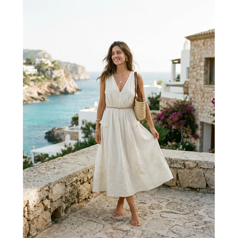 Gemma Deeks Style Guide: Smart Casual Designer Summer Dresses in Ibiza Summer 2026