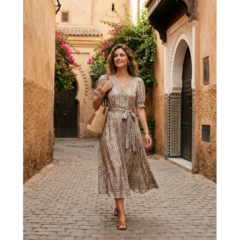 Gemma Deeks Style Guide: Smart Casual Designer Summer Dresses in Moroco Summer 2026