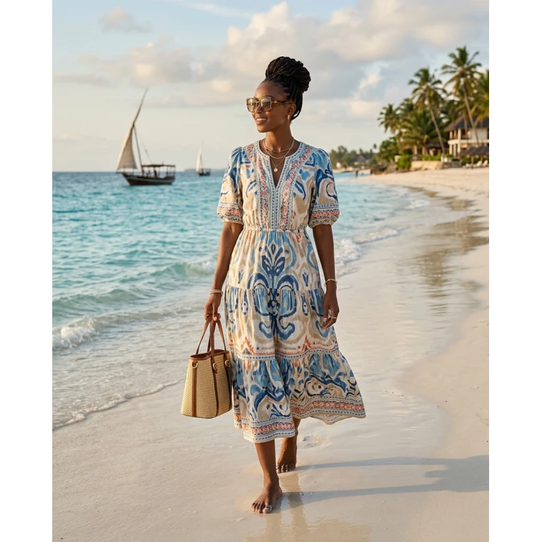 Gemma Deeks Style Guide: Smart Casual Designer Summer Dresses in Zanzibar Summer 2026