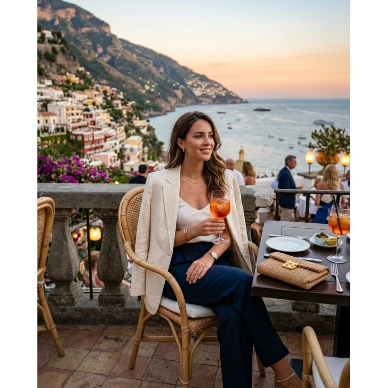 Gemma Deeks Style Guide: Smart Casual dinner outfit in Amalfi Coast Summer 2026