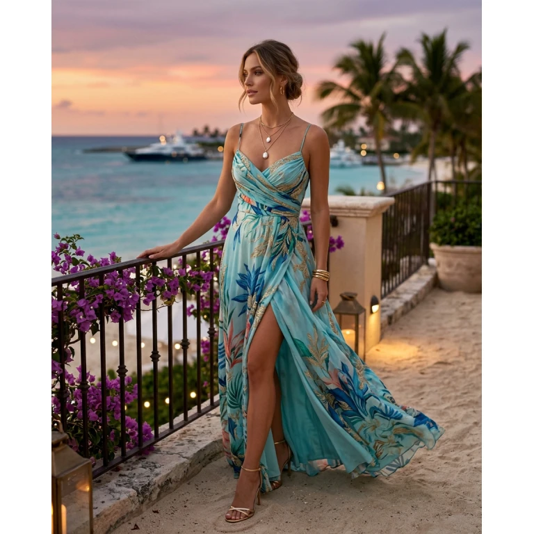 Gemma Deeks Style Guide: Smart Casual gala gown in Bahamas Summer 2026