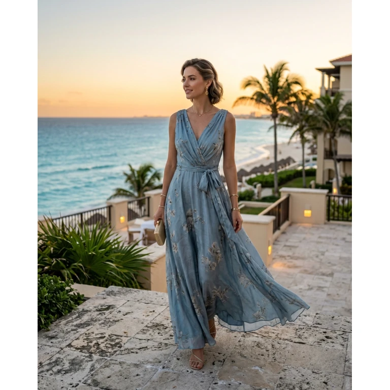 Gemma Deeks Style Guide: Smart Casual gala gown in Cancun Summer 2026