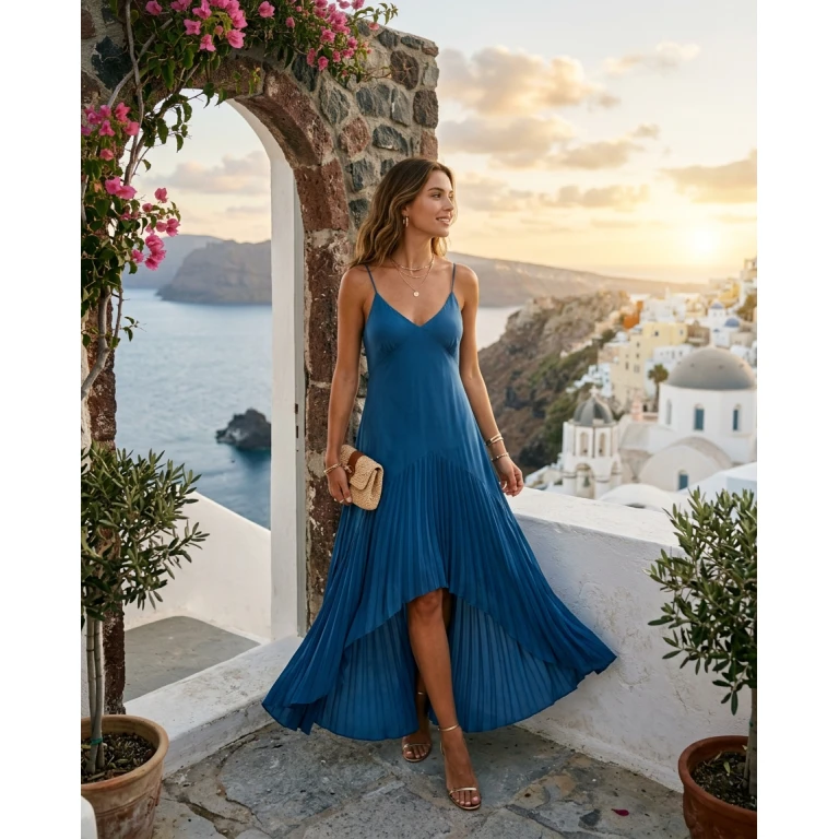 Gemma Deeks Style Guide: Smart Casual gala gown in Greece Summer 2026