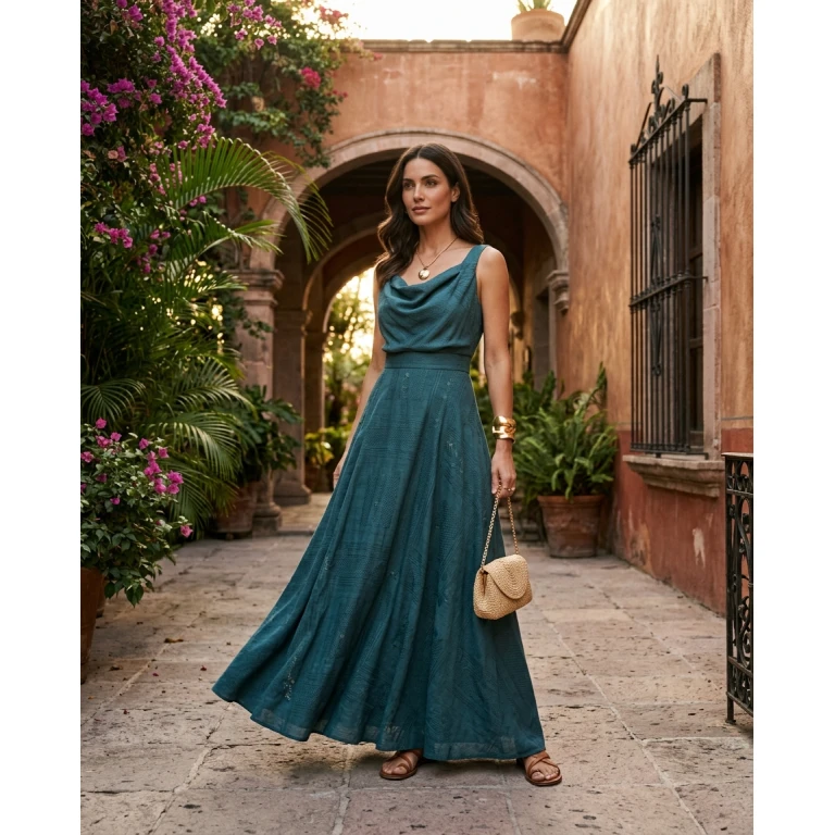 Gemma Deeks Style Guide: Smart Casual gala gown in Mexico Summer 2026