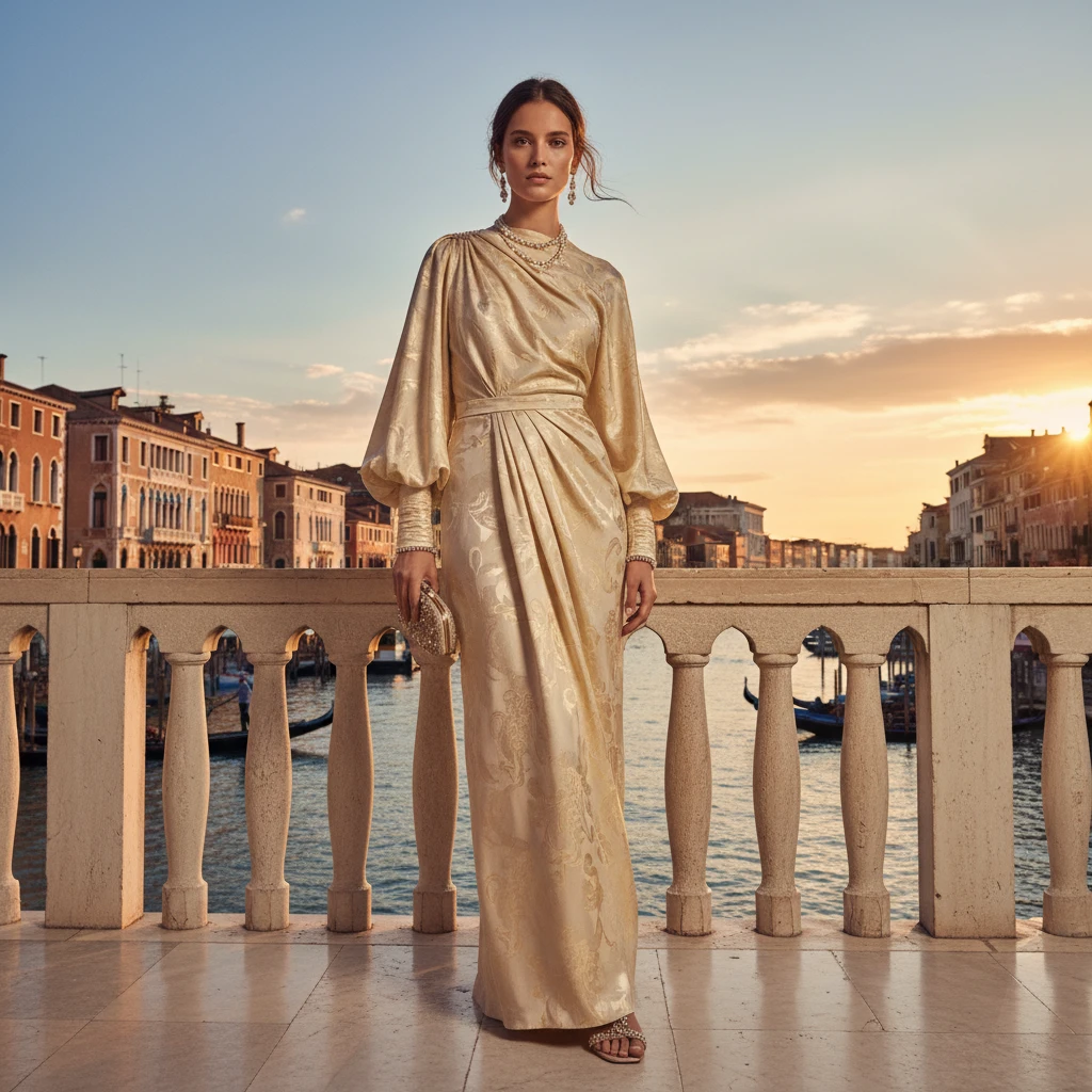 Gemma Deeks Style Guide: Smart Casual gala gown in Venice Summer 2026