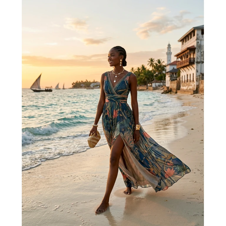 Gemma Deeks Style Guide: Smart Casual gala gown in Zanzibar Summer 2026
