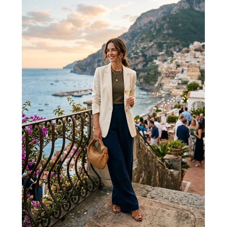 Gemma Deeks Style Guide: Smart Casual Holiday parties in Amalfi Coast Summer 2026