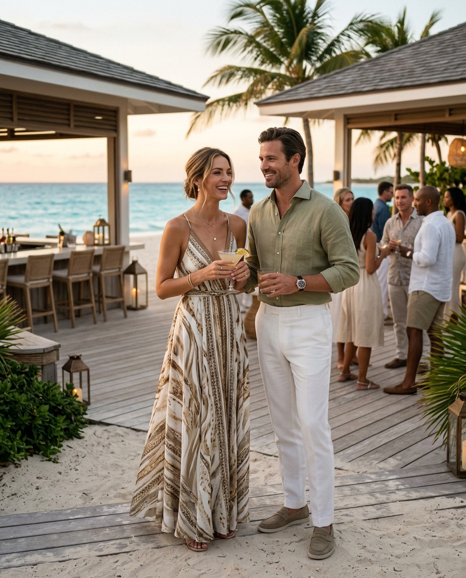 Gemma Deeks Style Guide: Smart Casual Holiday parties in Bahamas Summer 2026