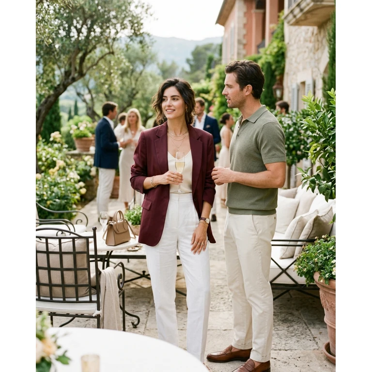 Gemma Deeks Style Guide: Smart Casual Holiday parties in Burgundy Summer 2026