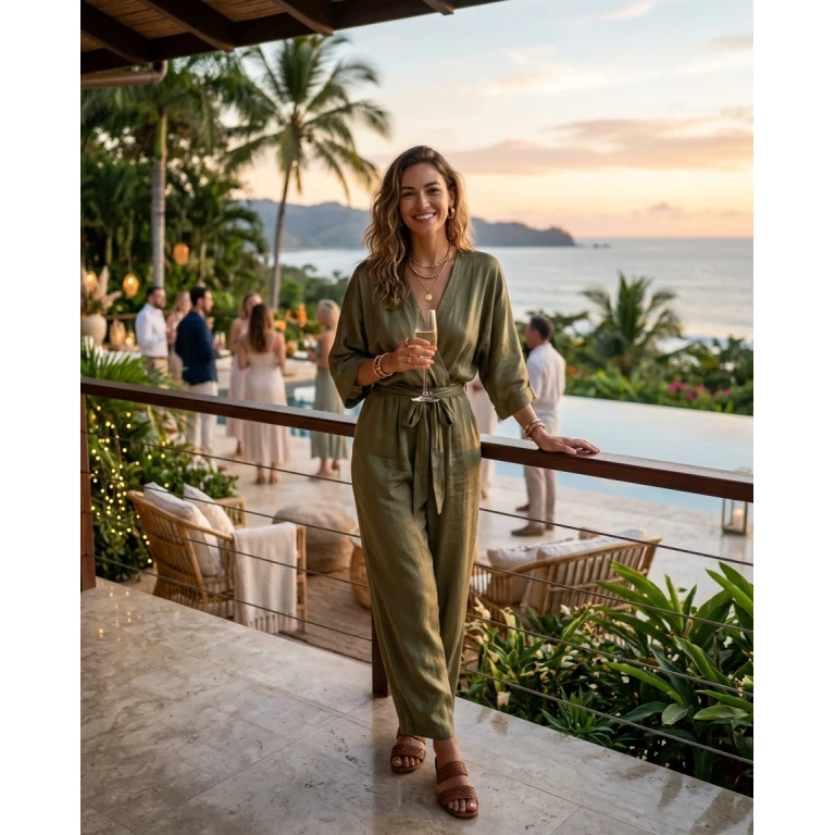 Gemma Deeks Style Guide: Smart Casual Holiday parties in Costa Rica Summer 2026