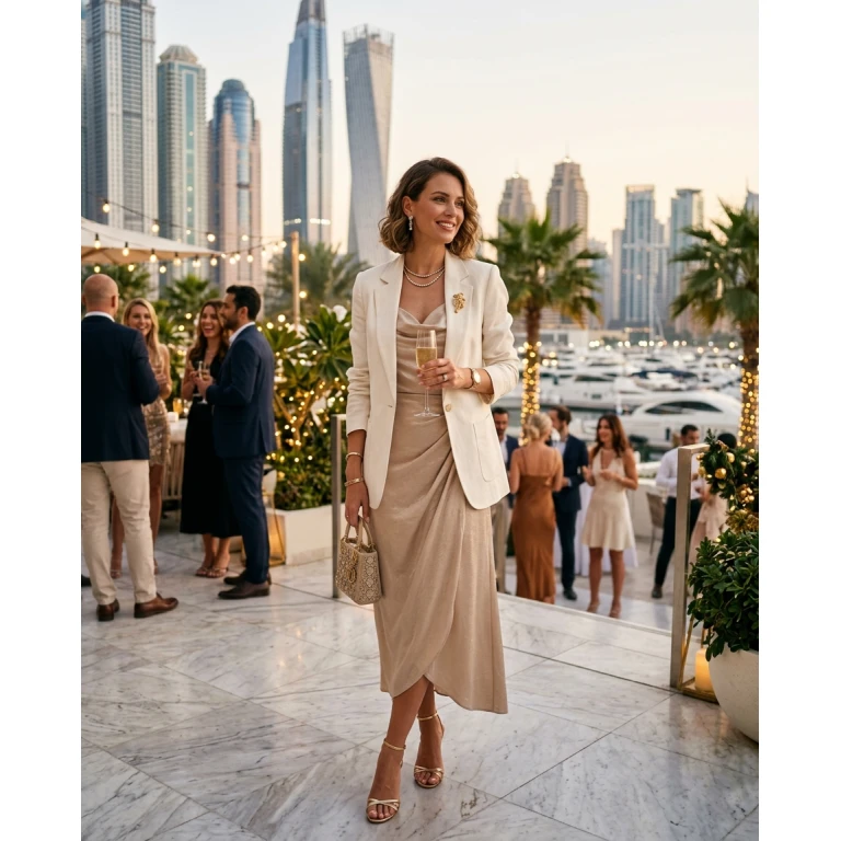 Gemma Deeks Style Guide: Smart Casual Holiday parties in Dubai Summer 2026
