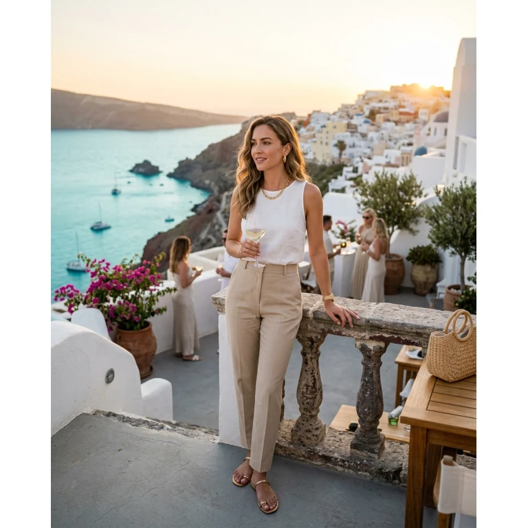 Gemma Deeks Style Guide: Smart Casual Holiday parties in Greece Summer 2026