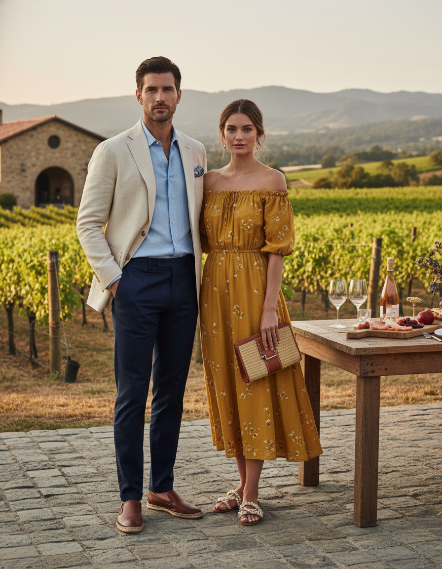 Gemma Deeks Style Guide: Smart Casual Holiday parties in Napa Valley Summer 2026