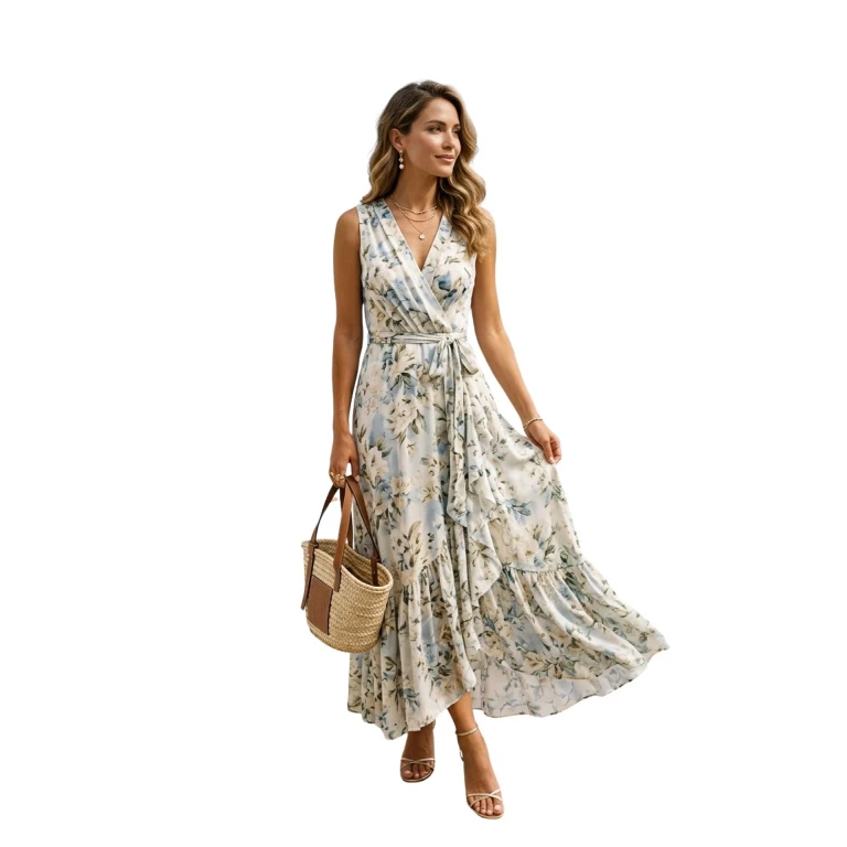 Gemma Deeks Style Guide: Smart Casual wedding guest dress in Greece Summer 2026
