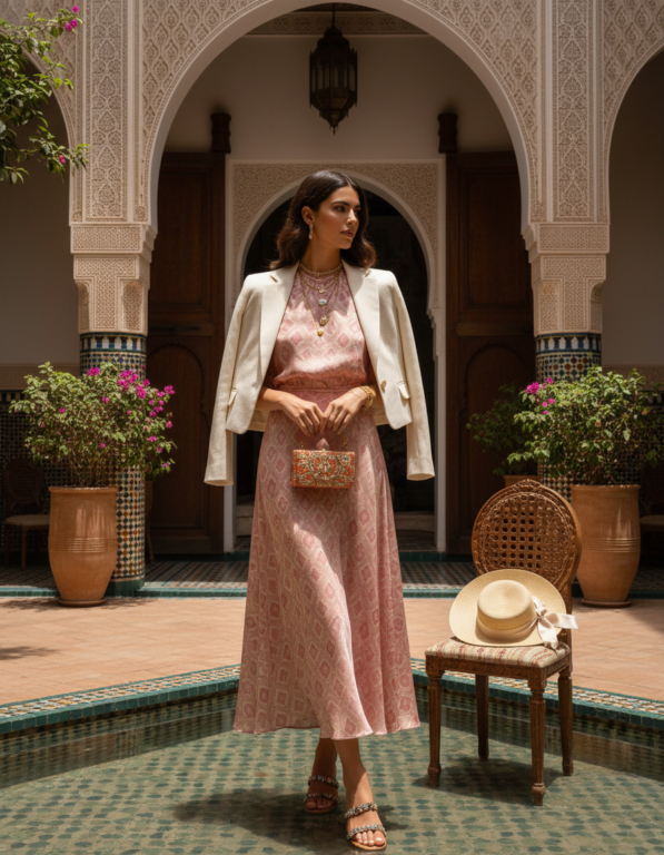 Gemma Deeks Style Guide: Smart Casual wedding guest dress in Marrakech Summer 2026