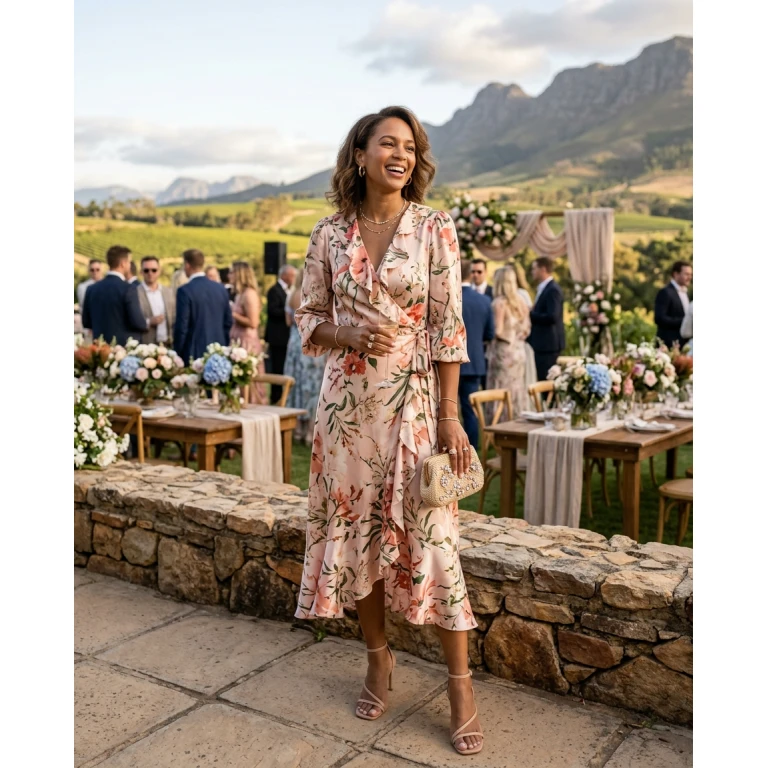 Gemma Deeks Style Guide: Smart Casual wedding guest dress in South Africa Summer 2026