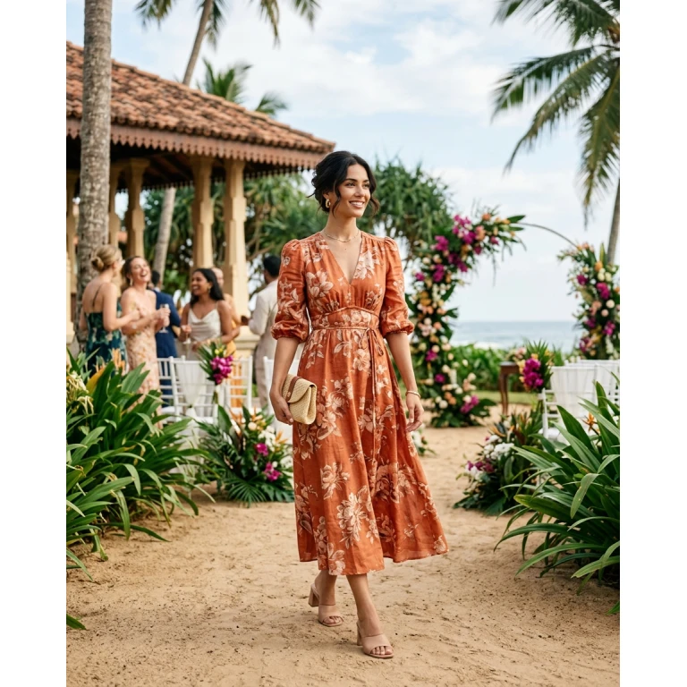 Gemma Deeks Style Guide: Smart Casual wedding guest dress in Sri Lanka Summer 2026