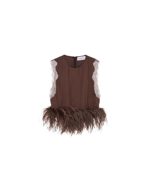 Elevate your elegance in this 16 Arlington Tops from the luxury feather dress edit