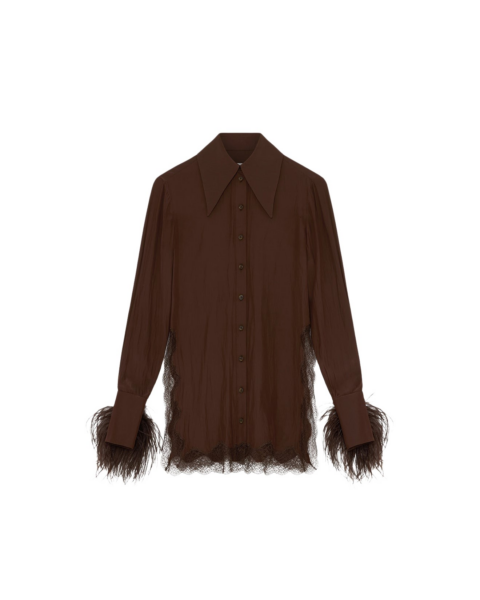 Elevate your elegance in this 16 Arlington Tops from the luxury feather dress edit