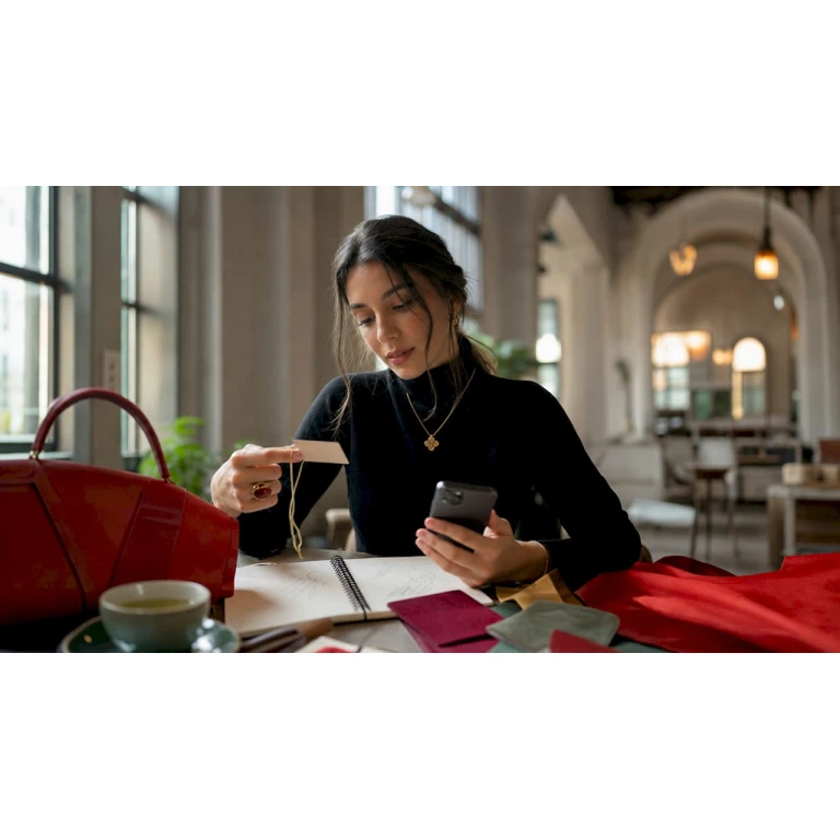 Девушка с интересом рассматривает ассортимент нового бренда.