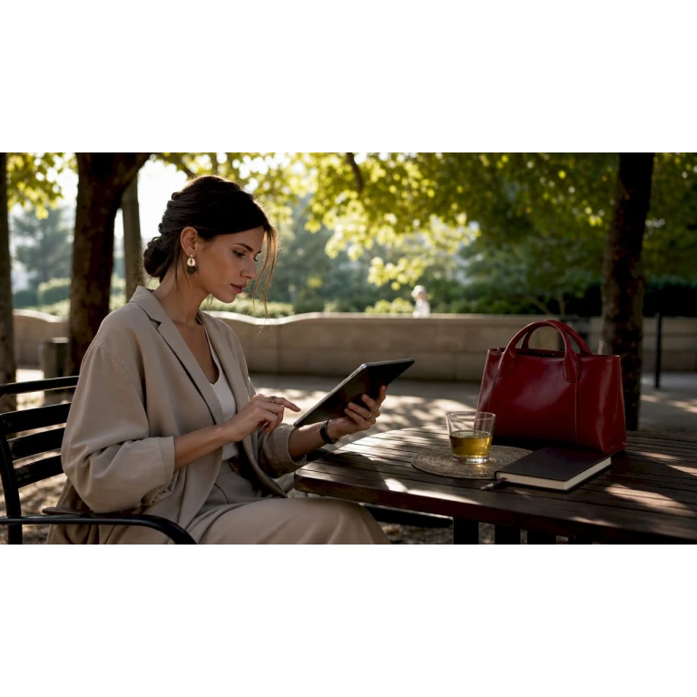 Donna fa shopping su misura direttamente dal tablet