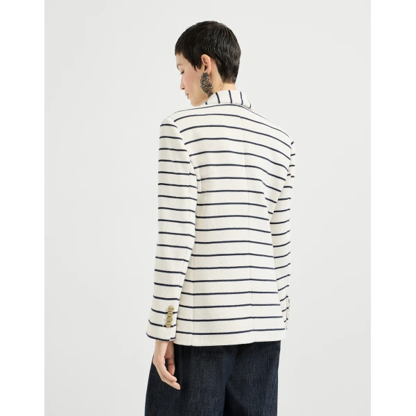 Brunello Cucinelli Striped knit blazer, view 3