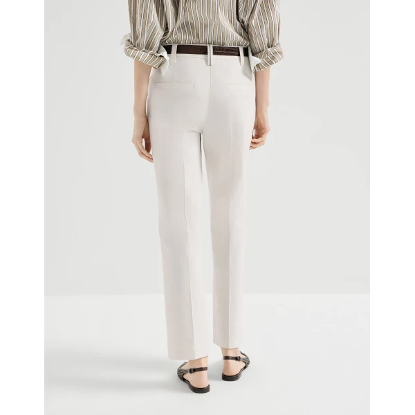Brunello Cucinelli Cigarette trousers in Oat, view 3