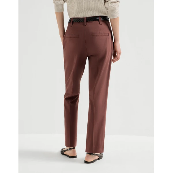 Brunello Cucinelli Cigarette trousers in Bordeaux, view 3