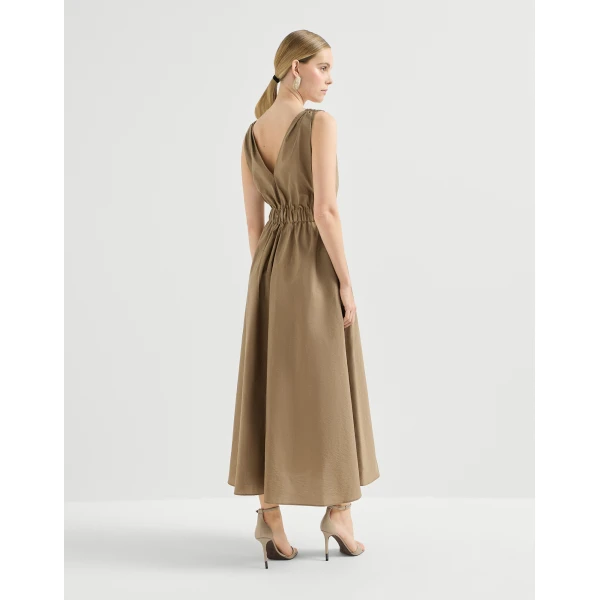 Brunello Cucinelli Dress with belt in Sand, view 3