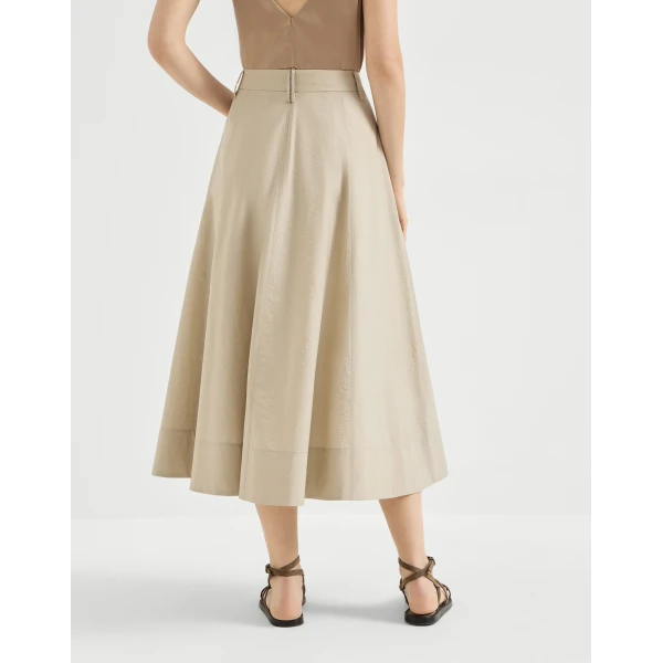 Brunello Cucinelli Sartorial skirt with monili in Beige, view 3