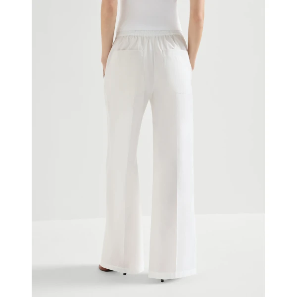 Brunello Cucinelli Loose Track trousers in White, view 3