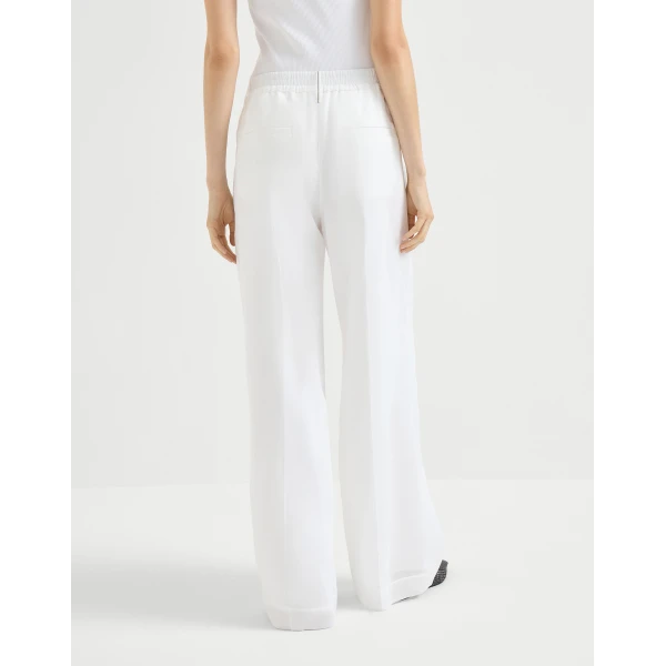 Brunello Cucinelli Sartorial track trousers in White, view 3