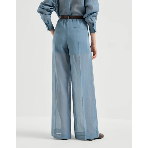 Brunello Cucinelli Sartorial track trousers in Azure, view 3
