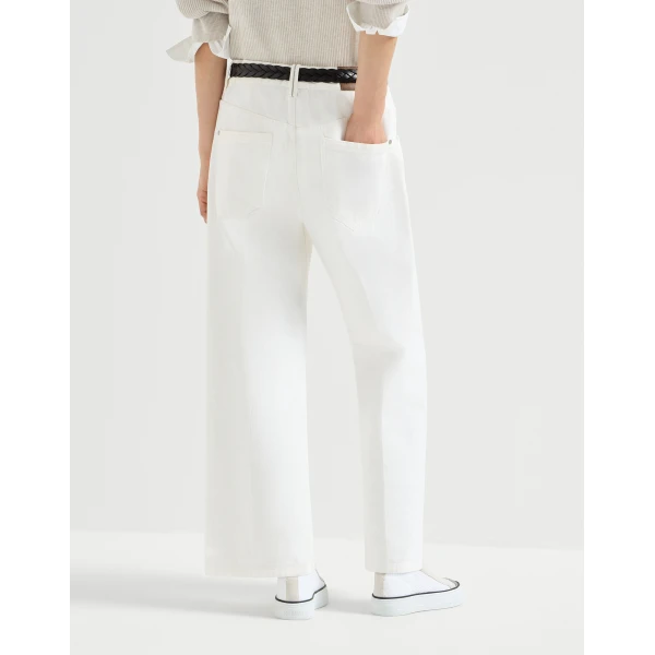 Brunello Cucinelli Contemporary Square trousers in Ivory, view 3