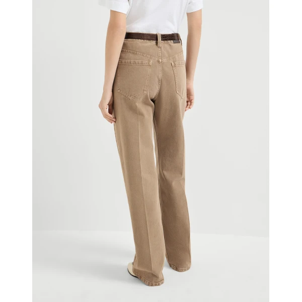 Brunello Cucinelli Contemporary Loose trousers in Light Brown, view 3